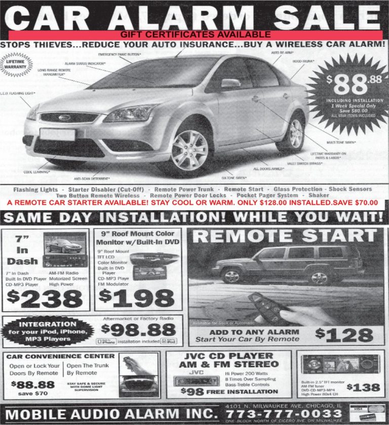 Car Alarm Sale