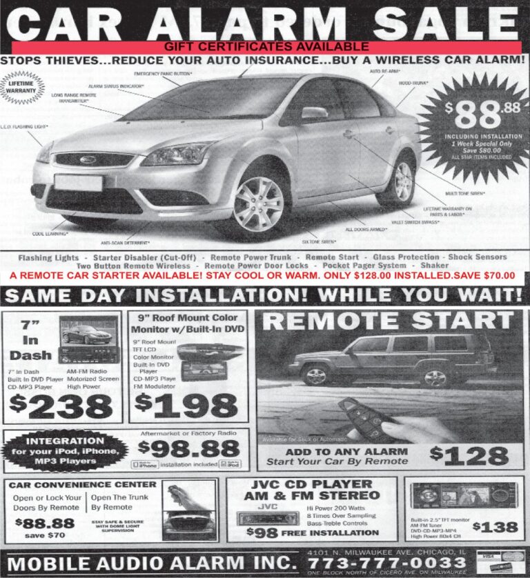 Car Alarm Sale